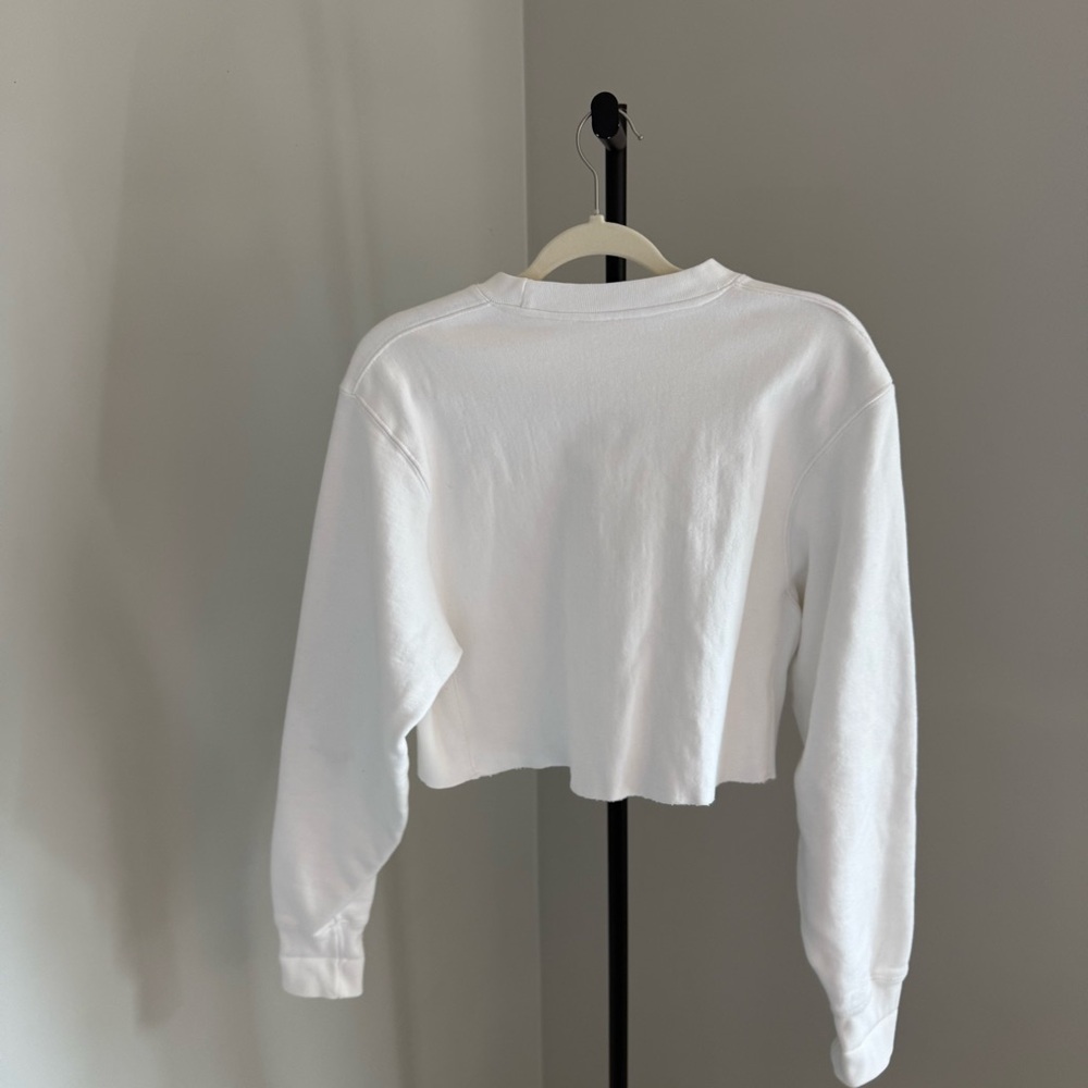 White Auburn Cropped Sweatshirt— champion Reverse Weave - Picture 2 of 2